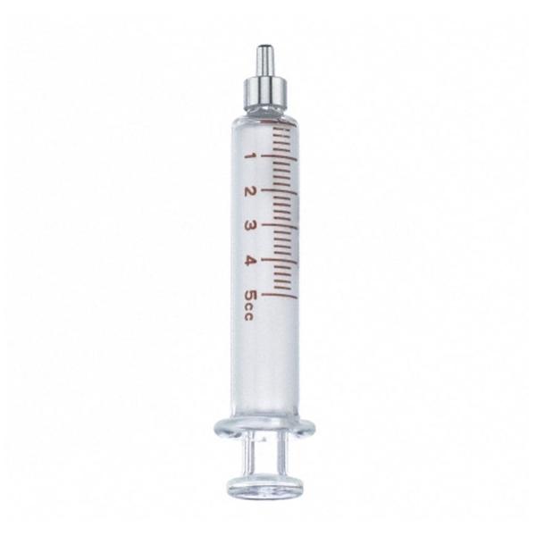 Syringe 5cc Metal Luer Slip Tip Glass w/o Needle Loss of Resistance 10/Ca
